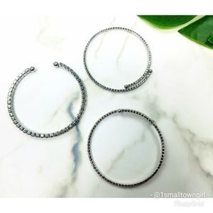 Boutique Jewelry - 3 Rhinestone bangle bracelets NWOT Boutique Jewelry - 3 Rhinestone bangle bracelets NWOT